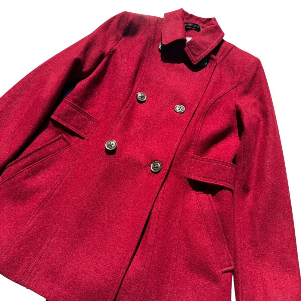 Vintage Nautica Women’s Red Wool Blend Double Breasted Peacoat Size Large